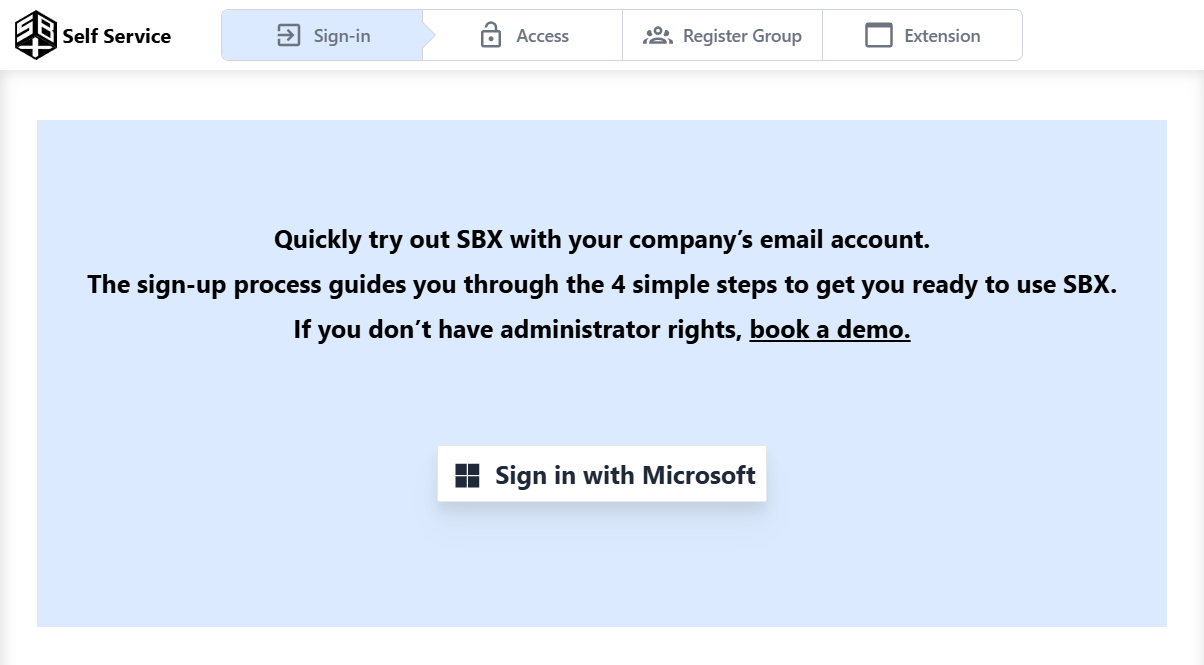 SBX Portal Login Page